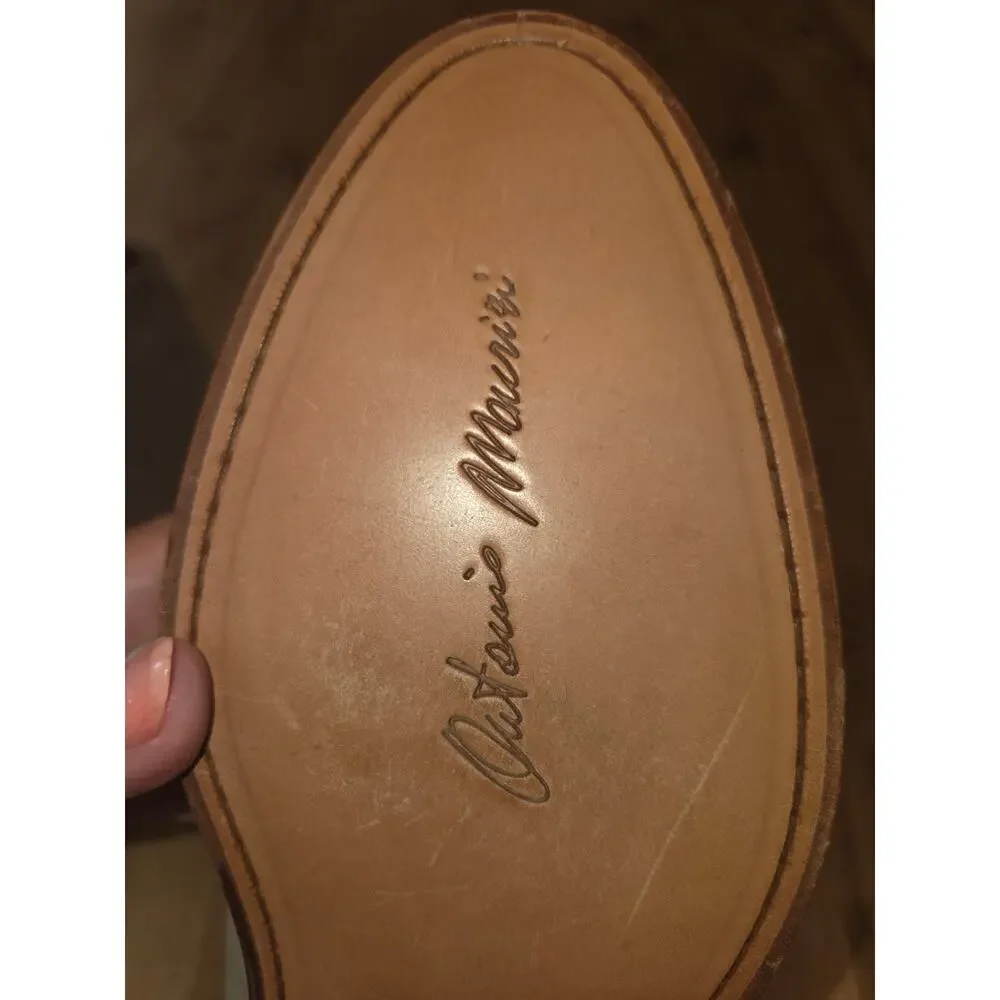 Antonio Maurizi Sand Suede Lace Up Loafers Mens 42 EU/9 US Art 100 Made In Italy